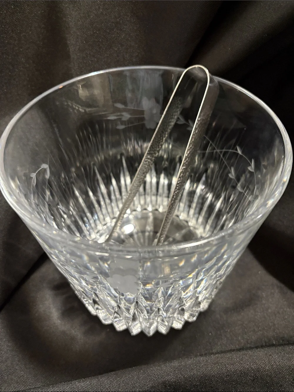Vintage Heavy PRINCESS HOUSE 1980's Crystal Ice Bucket Heritage Etched Pattern